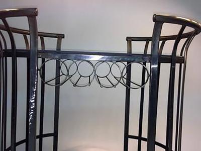 Russell Woodard Style of Russell Woodard Flat Band Steel Bar Cart
