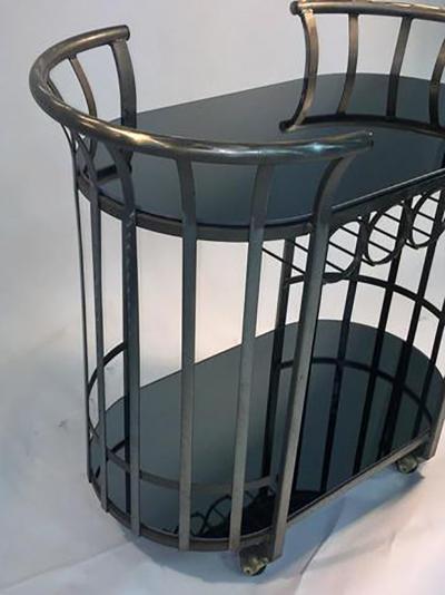 Russell Woodard Style of Russell Woodard Flat Band Steel Bar Cart
