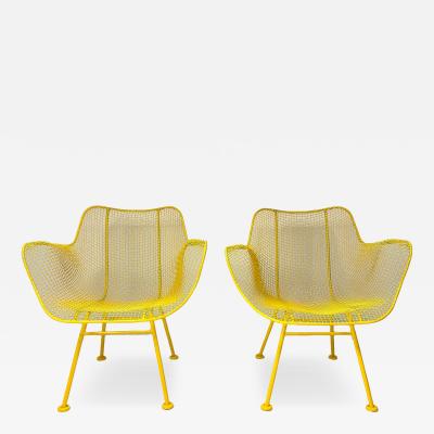 Russell Woodard Woodard Furniture 1950s Pair of Yellow Sculptura Collection Chairs by Russell Woodard Attrb 