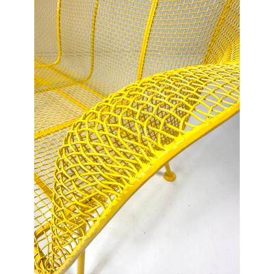 Russell Woodard Woodard Furniture 1950s Yellow Sculptura Collection Settee by Russell Woodard