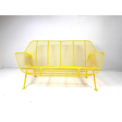 Russell Woodard Woodard Furniture 1950s Yellow Sculptura Collection Settee by Russell Woodard