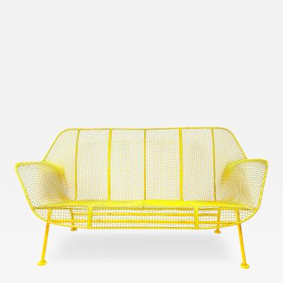 Russell Woodard Woodard Furniture 1950s Yellow Sculptura Collection Settee by Russell Woodard