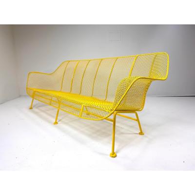 Russell Woodard Woodard Furniture 1950s Yellow Sculptura Collection Sofa by Russell Woodard