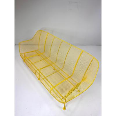 Russell Woodard Woodard Furniture 1950s Yellow Sculptura Collection Sofa by Russell Woodard