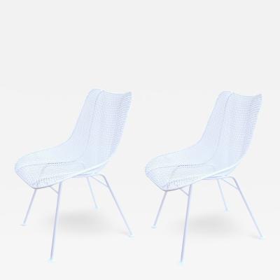 Russell Woodard Woodard Furniture Pair of Russell Woodard Sculptura Wrought Iron Dining Chairs Mid Century Modern