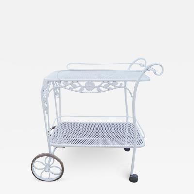 Russell Woodard Woodard Furniture Russell Woodard Wrought Iron Bar Tea Serving Cart Mid Century Modern