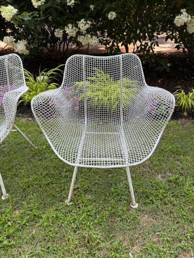 Russell Woodard Woodard Furniture Wonderful set of 6 Woodard Sculptura Patio Chairs and Table Mid Century Modern