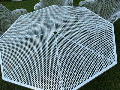 Russell Woodard Woodard Furniture Wonderful set of 6 Woodard Sculptura Patio Chairs and Table Mid Century Modern