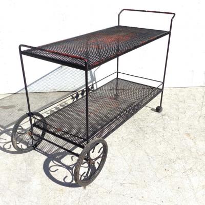 Russell Woodard Woodard Furniture Woodard Wrought Iron Bar Serving Cart