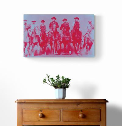 Russell Young Magnificent Seven Bronco Blue Dusty Red