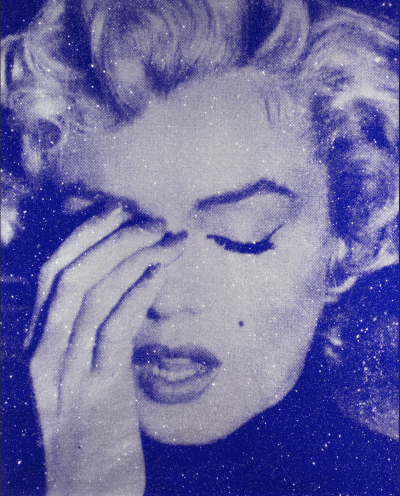 Russell Young Marilyn Crying Love Blue and Silver