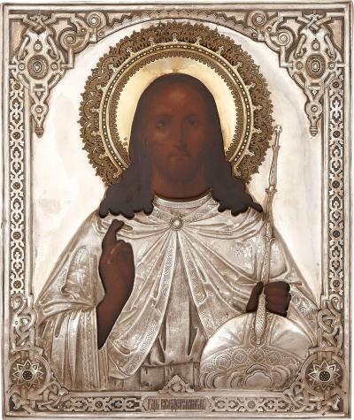 Russian 19th century icon of Christ Pantocrator