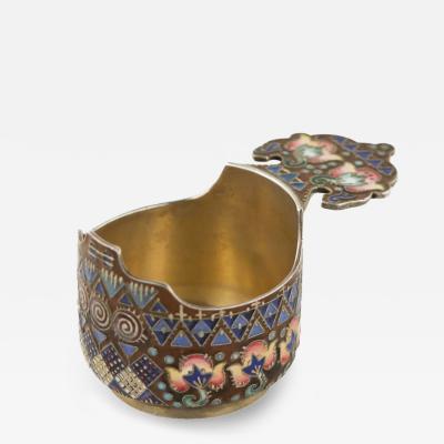 Russian Art Nouveau Kovsh With Cloisonne Enamels Fyodor Ruckert Russia Moscow