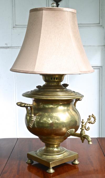 Russian Brass Samovar Lamp