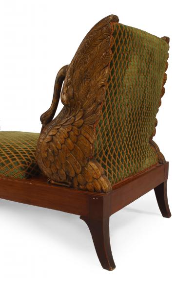 Russian Mahogany Green Velvet Recamier