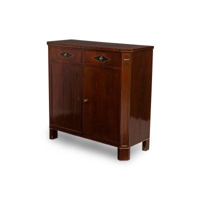 Russian Neo Classic Mahogany Inliad 2 Door Credenza