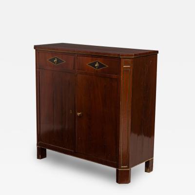 Russian Neo Classic Mahogany Inliad 2 Door Credenza