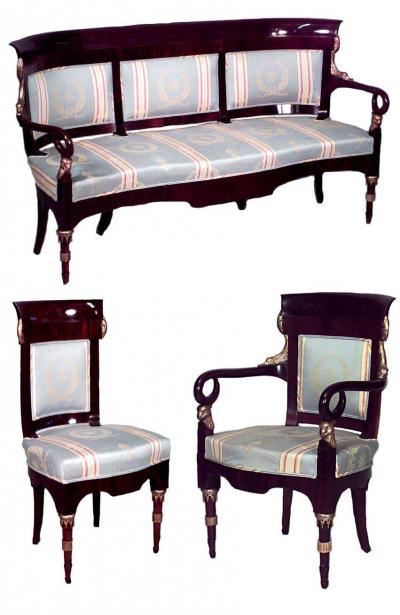 Russian Neoclassic 9 Piece Living Room Set