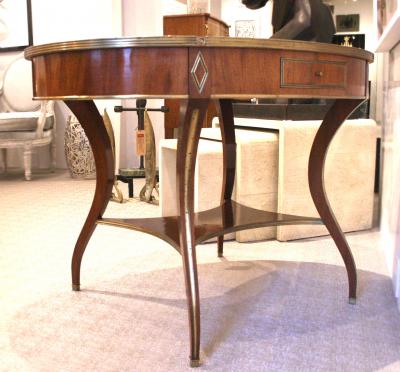 Russian Neoclassic Brass Mahogany Center Table
