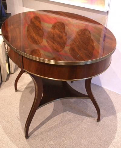Russian Neoclassic Brass Mahogany Center Table