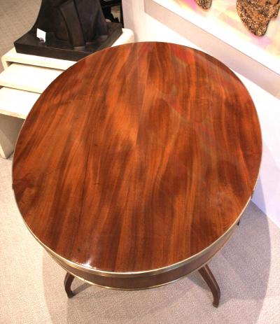 Russian Neoclassic Brass Mahogany Center Table