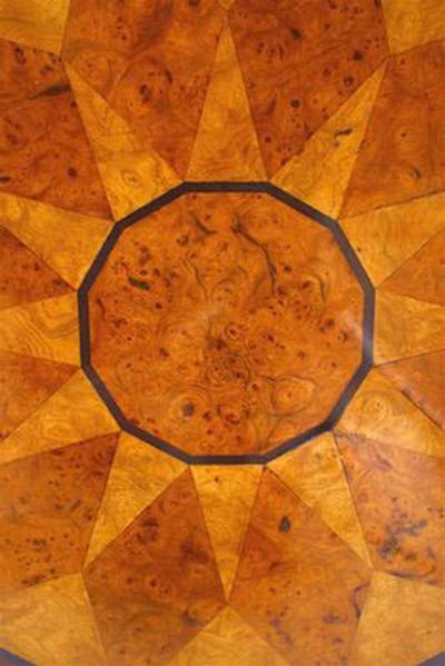 Russian Neoclassic Brass Mahogany Table