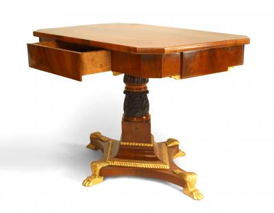 Russian Neoclassic Clawed Mahogany Center Table