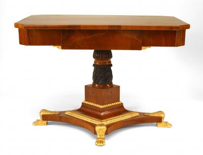 Russian Neoclassic Clawed Mahogany Center Table