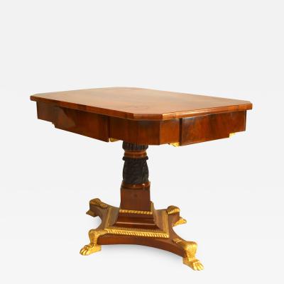 Russian Neoclassic Clawed Mahogany Center Table