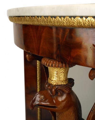 Russian Neoclassic Gilt Mahogany Demilune Console Table