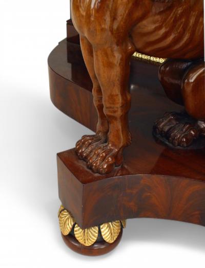 Russian Neoclassic Gilt Mahogany Demilune Console Table