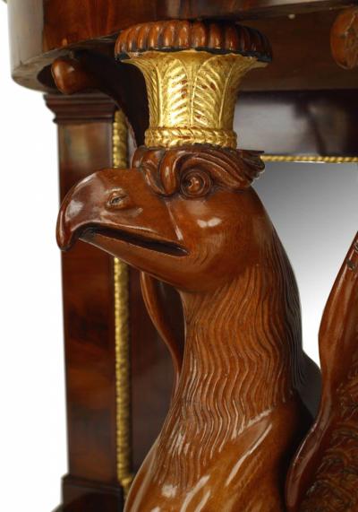 Russian Neoclassic Gilt Mahogany Demilune Console Table