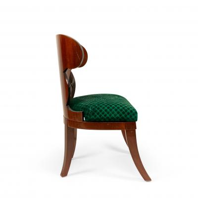 Russian Neoclassic Green Velvet Side Chair