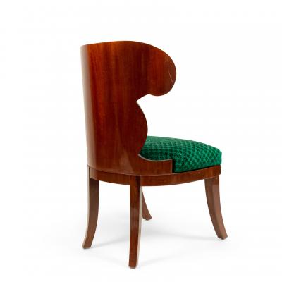 Russian Neoclassic Green Velvet Side Chair