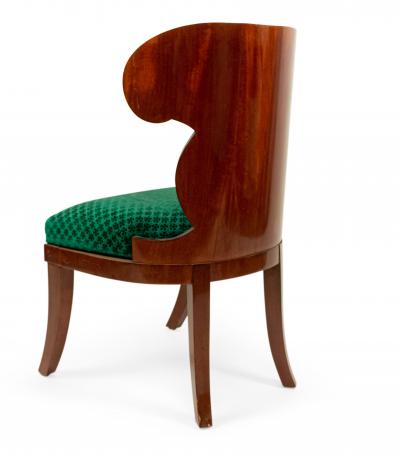 Russian Neoclassic Green Velvet Side Chair