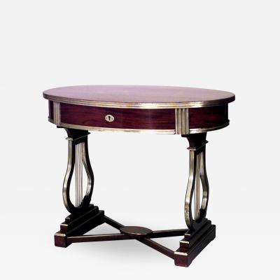 Russian Neoclassic Mahogany Lyre Writing Table