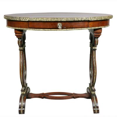 Russian Neoclassic Mahogany and Brass Mounted Table