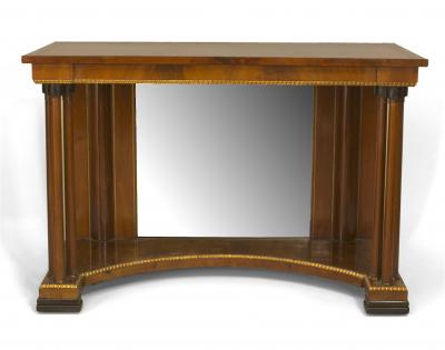 Russian Neoclassic Mahogany and Mirrored Console Table