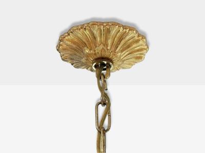 Russian Neoclassical Bronze Crystal Chandelier Italy 1950s