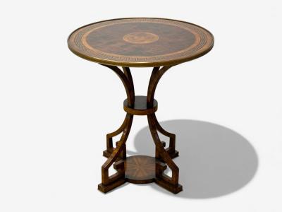 Russian Neoclassical Burlwood Brass Gueridons France 1950s