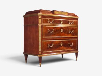 Russian Neoclassical Commode Crotch Mahogany Bronze Baltic States 1860s