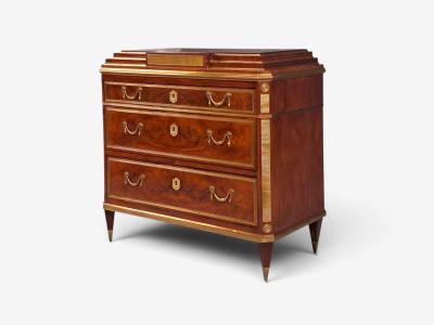 Russian Neoclassical Commode Crotch Mahogany Bronze Baltic States 1860s