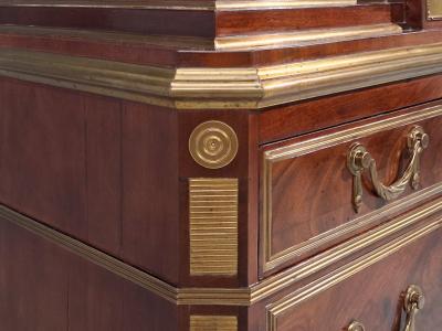 Russian Neoclassical Commode Crotch Mahogany Bronze Baltic States 1860s