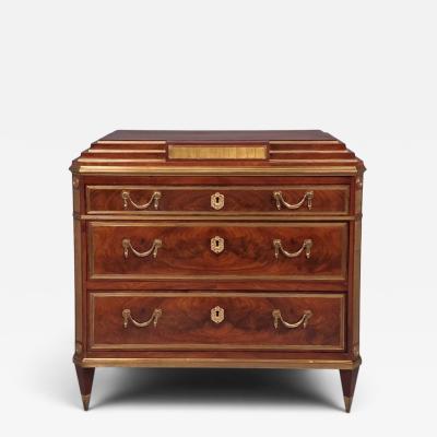 Russian Neoclassical Commode Crotch Mahogany Bronze Baltic States 1860s