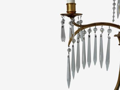 Russian Neoclassical Dore Bronze Crystal Marble Table Lamps Russia 19th c 