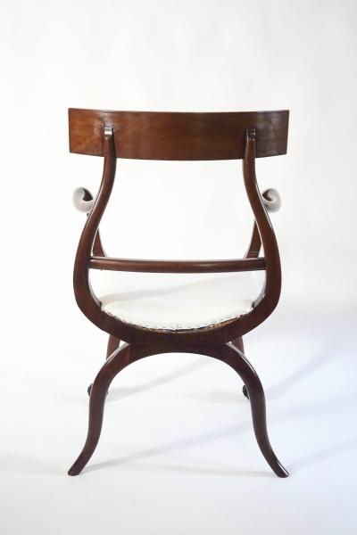 Russian Neoclassical Mahogany Armchairs Pair circa 1800