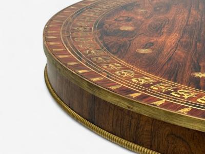 Russian Neoclassical Rosewood Brass Inlay Monumental Center Table 19th c 