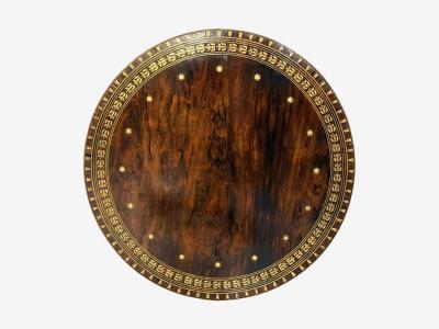 Russian Neoclassical Rosewood Brass Inlay Monumental Center Table 19th c 