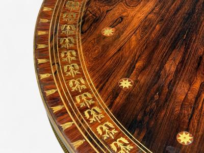 Russian Neoclassical Rosewood Brass Inlay Monumental Center Table 19th c 