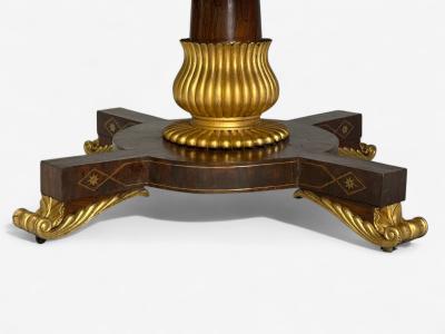 Russian Neoclassical Rosewood Brass Inlay Monumental Center Table 19th c 